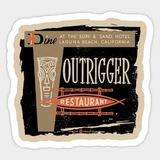 Vintage Outrigger Tiki Restaurant Distressed Sticker